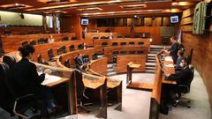 Pleno semipresencial de la Junta General del Principado de Asturias.