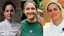 Lydia del Olmo (Ceibe), Luca Freitas (A Tafona) y Claudia Merchn (Simpar), las tres mujeres cuyos restaurantes tienen estrella.