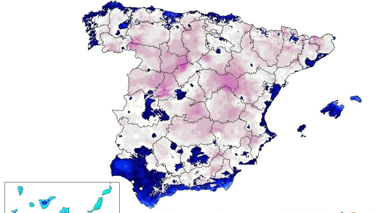 Mapa de temperaturas en España