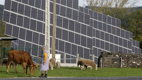Imagen de archivo de una instalacin de paneles solares en Monforte