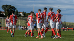 Celebraci�n de gol Juvenil A