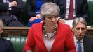 Theresa May, durante el debate de este martes en la Cámara de los Comunes