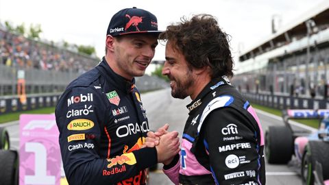 Verstappen y Fernando Alonso.Max Verstappen y Fernando Alonso