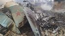 Momento en el que se estrell el avin militar ruso en Blgorod