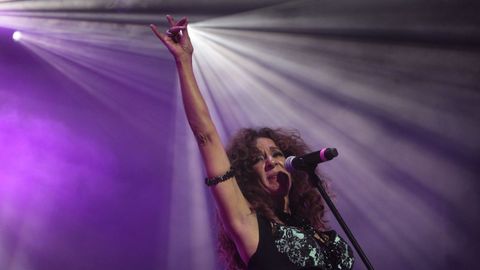 Rosario Flores, en un concierto en Monforte la semana pasada.