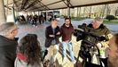 Rafa Domnguez y Pablo Fernndez presentaron la propuesta de transporte del PP en la marquesina de la Plaza de Galicia
