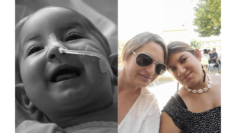Andrea de peque�a | Arantxa Herrero junto a su hija Andrea en la actualidad