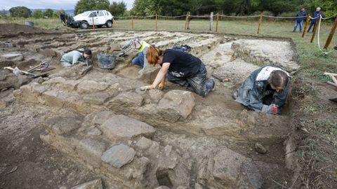 Un aspecto de las últimas excavaciones en el «horreum» de Proendos, realizadas el pasado septiembre