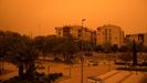 Ayer, el polvo en suspensión teñía de naranja el cielo la provincia de Murcia