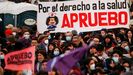 Cierre de campaña en Valparaíso de simpatizantes por la opción de votar «aprueba» en el referendo del domingo