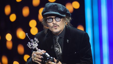 Johnny Depp, al recoger el premio Donostia