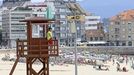 Un socorrista, en la playa de Silgar, en Sanxenxo