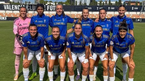 Once del Real Oviedo femenino ante el Valencia
