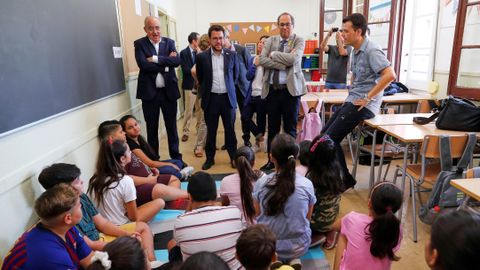 El president Quim Torra en una escuela infantil el primer día de curso