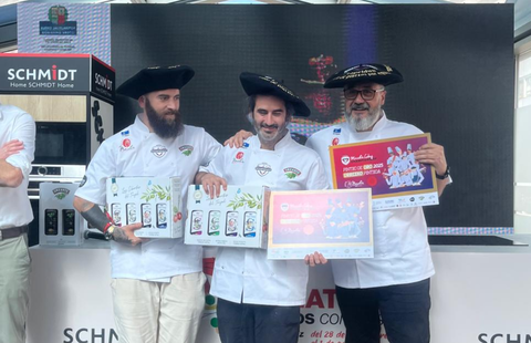 Ganadores del Concurso Nacional de Pintxos,Mario Argelles del TC 28, en Mieres, Mariano Mier del Yanik, en Avils y Luis Menndez de Alalunga, en Gijn