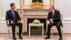 El presidente sirio Bachar al Asad, con su homólogo ruso, Vladimir Putin, en el Kremlin