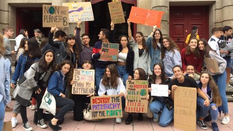 Manifestación de los jóvenes ourensanos contra el cambio climático