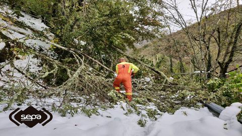 Intervencin de la UME y los bomberos en el monasterio de Hermo, en Cangas del Narcea