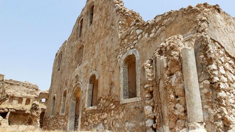 Las ruinas de una Catedral Catlica en Irak