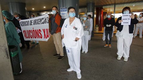 Concentracin de sanitarios en el hospital Montecelo