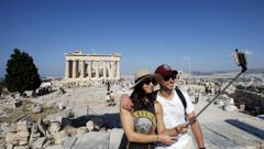 En la Acropolis de Atenas s esta permitido el uso del palo selfie