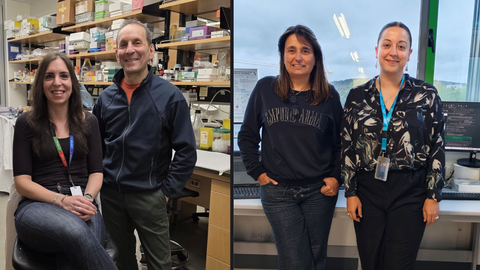 De izquierda a derecha: Mar�a Jes�s Gonz�lez Rell�n y Daniel Drucker, investigadores del�LTRI de la Universidad de Toronto y Marta Varela y Cristina Riobello, del CiMUS.