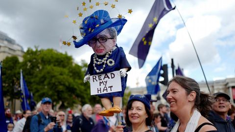 Miles de personas acudieron a la marcha para pedirle al gobierno conservador que d marcha atrs al brexit.