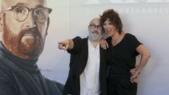 Javier Cámara y Mónica López, en un acto promocional de la serie  Rapa 