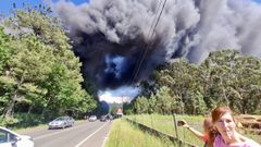 Un incendio destruye una empresa de productos hortícolas en Tomiño
