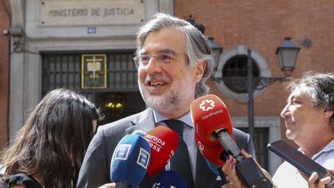 Juan José Carbonero, de la Asociación Profesional de la Magistratura, a la salida de la reunión del miércoles con el Gobierno.