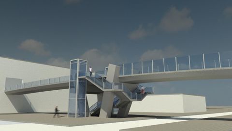El concurso internacional exigía a los participantes el diseño de una pasarela elevada para conectar un centro comercial con un aparcamiento y, a la vez, permitir el acceso a una estación de metro y una carretera que discurrían por debajo de la estructura.