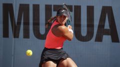 Imagen de Jssica Bouzas disputando dos semanas atrs su anterior WTA 1.000, el Mutua Madrid Open