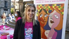 Mara Martnez, trabajadora social de la asociacin Adicam, este mircoles, en la plaza de la Peregrina de Pontevedra