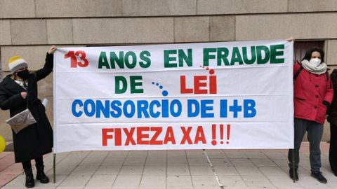 Trabajadoras del Consorcio en una protesta celebrada en Ourense
