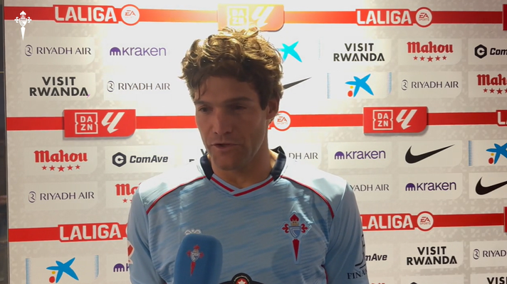 Marcos Alonso, tras el partido entre Celta y Atl�tico de Madrid de este s�bado en el Metropolitano.