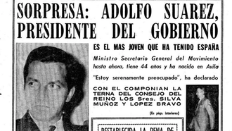 �Sorpresa� por la elecci�n de Su�rez, en la primera p�gina de La Voz del 4 de julio de 1976.