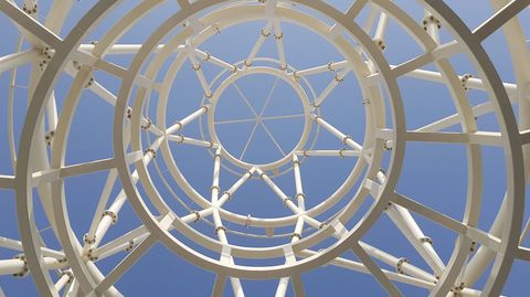 Otra fotografía del pabellón de España en la expo de Dubái. Arquitectos: Amman, Cánovas y Maruri / Estructuras: Mecanismo