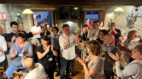 Benito Portela, celebra el resultado de Sadamaiora