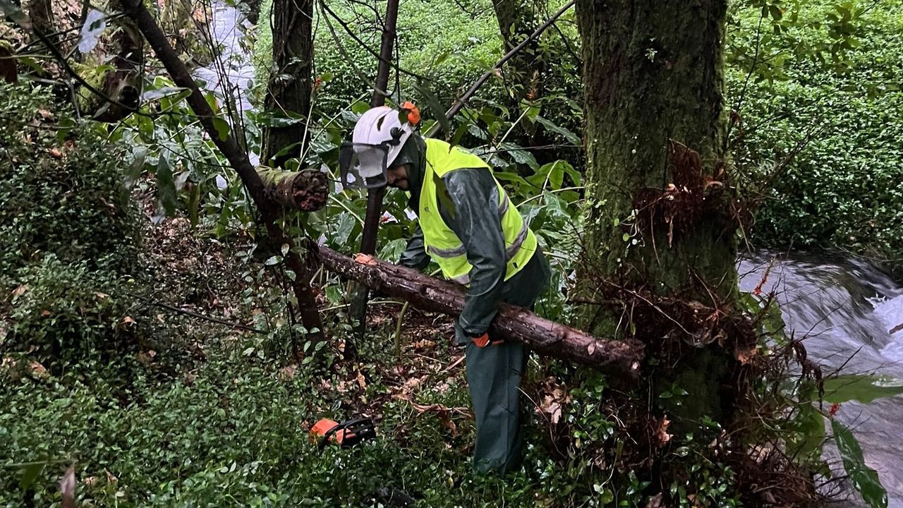 Los operarios de Augas de Galicia ya est�n trabajando sobre el terreno.