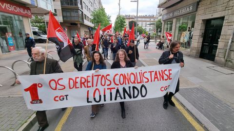 Manifestación de la CGT en Pontevedra por el Primero de Mayo