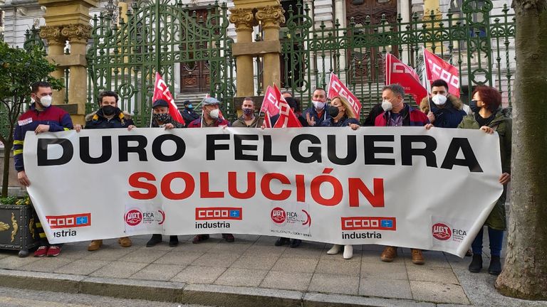 La protesta de trabajadores de Duro Felguera