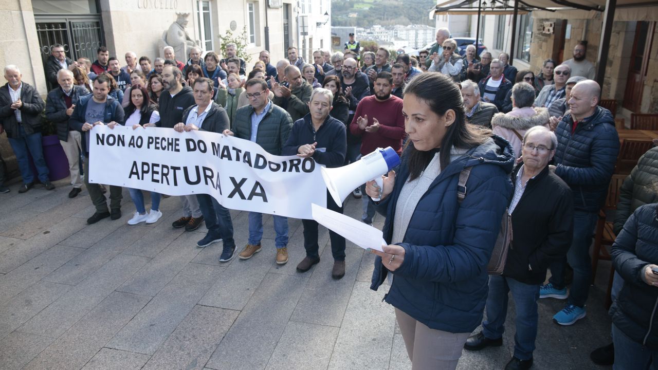 ExposicinXeracin Lder en Sarria.Unas 400 personas participaron este jueves en una manifestacin contra el cierre del matadero municipal de Sarria