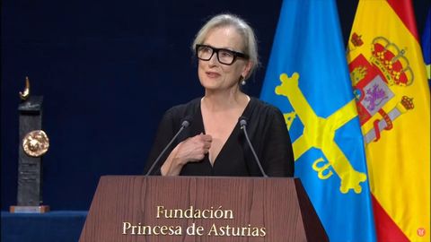 Meryl Streep, premio Princesa de Asturias de las Artes 2023, durante su discurso