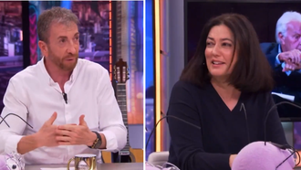 De izquierda a derecha, Pablo Motos y Rosa Belmonte, durante la tertulia del martes