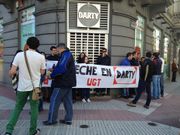 La plantilla de Darty protest� ante la tienda de plaza Pontevedra