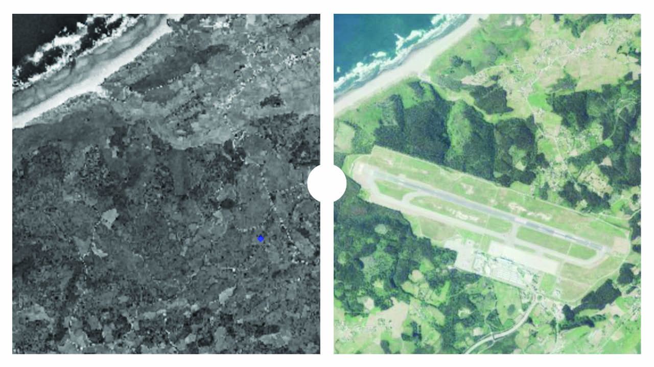 As� era el Aeropuerto de Asturias en 1956 y as� es en 2019, seg�n datos del Instituto Geogr�fico Nacional (IGN)