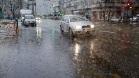 Intensa lluvia sobre Vigo. 