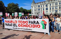 Manifestacin del sindicato de estudiantes en Oviedo en apoyo al pueblo de Gaza y contra el genocidio