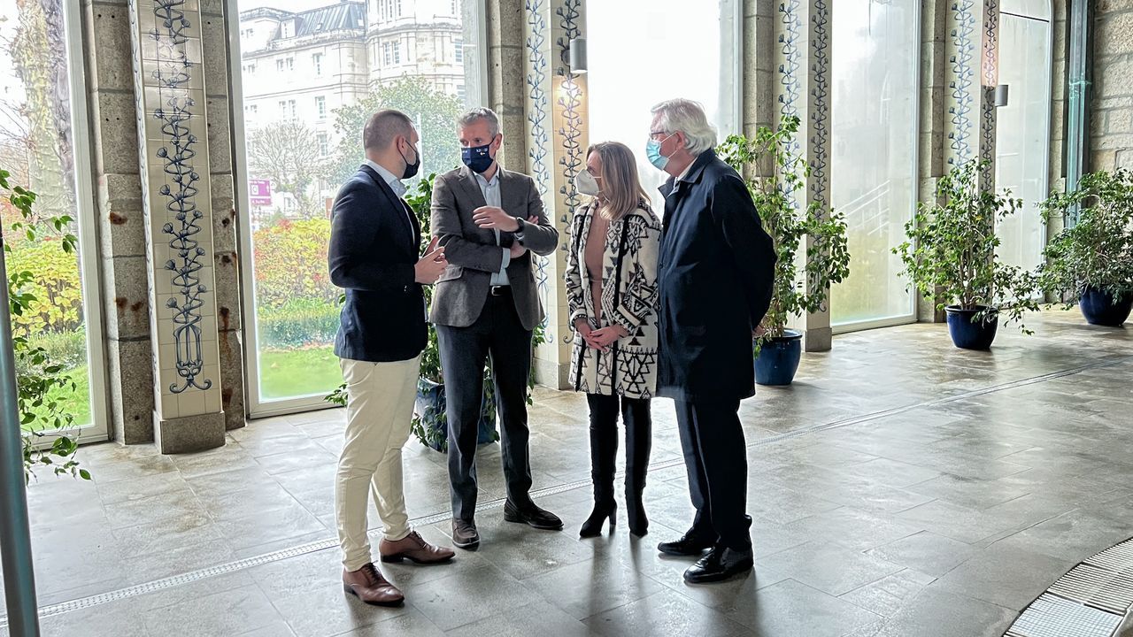 Espectculo de encendido de las luces de navidad.El vicepresidente de la Xunta, Alfonso Rueda, durante su visita al Hotel Balneario de Mondariz.