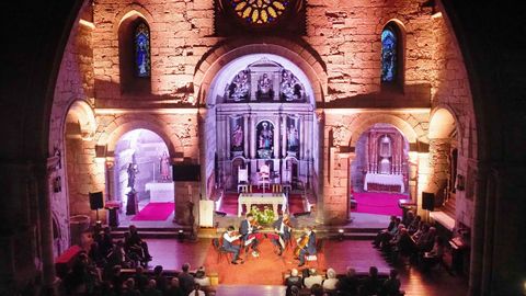 Concierto del Cuarteto Diotima en el Resis 2023 en la iglesia de Santiago de A Corua. 